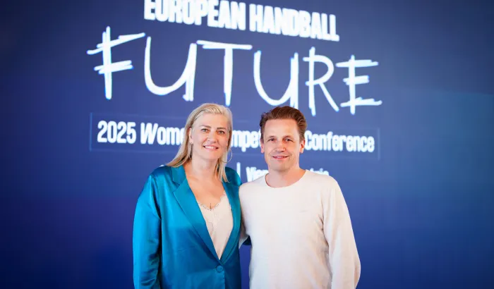 Anja Althaus und Christoph Wendt bei der Competitions Conference der EHF. - Foto: Eva Manhart