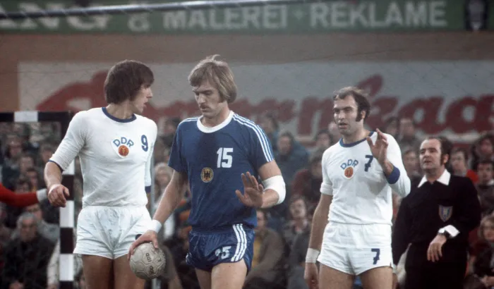 Kurt Klühspies (BR Deutschland) zwischen Axel Kählert und Hans Engel