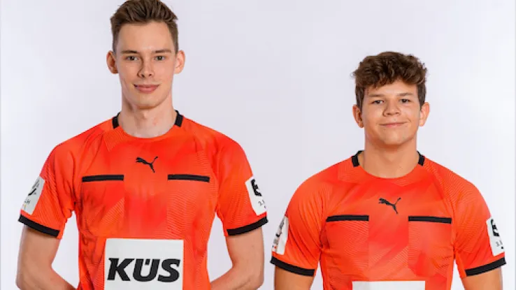 Schiedsrichter Füllner und Schütze im Portrait 