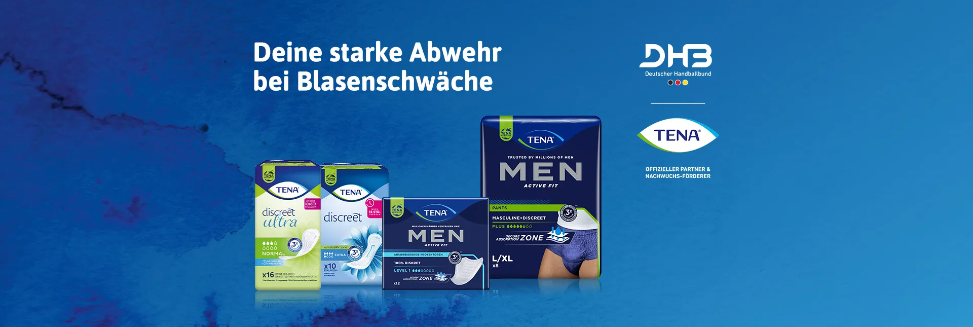 Werbung des DHB-Partners TENA