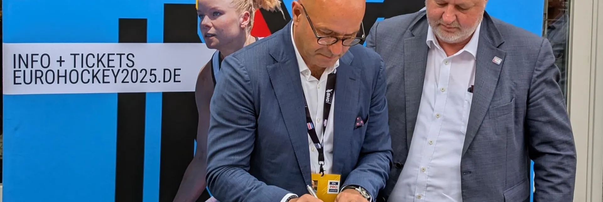 Henning Fastrich, Präsident des Deutschen Hockey-Bundes, und Teamsportsprecher Andreas Michelmann. - Foto: Teamsport Deutschland