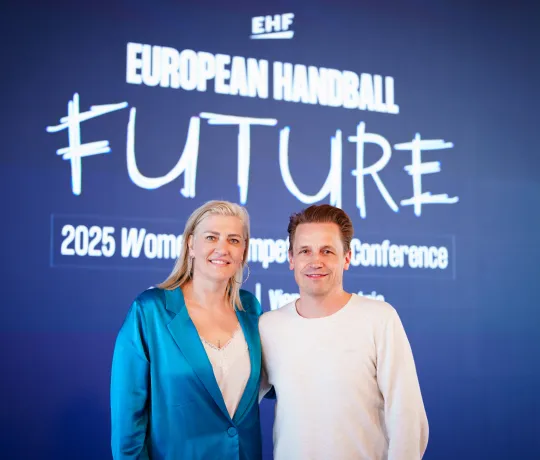 Anja Althaus und Christoph Wendt bei der Competitions Conference der EHF. - Foto: Eva Manhart