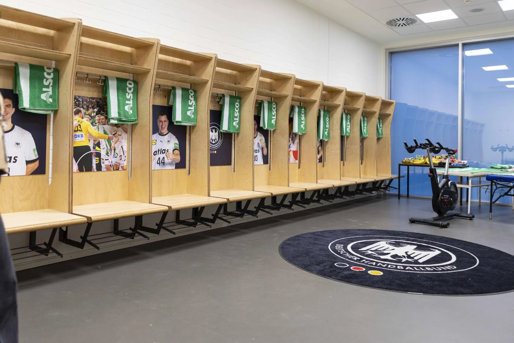Die Kabine der Nationalmannschaft
