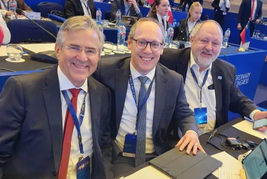 Vor der Wahl noch guten Mutes; Dr. Gerd Butzeck, Mark Schober und Andreas Michelmann. - Foto: DHB