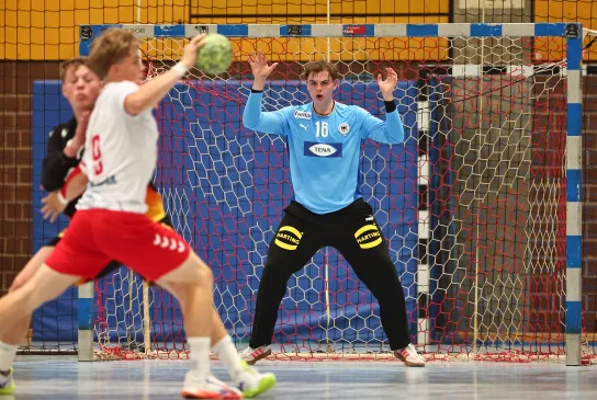 Tjorven Knackstedt bei der Partie gegen die Schweiz. - Foto: René Weiss